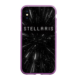 Чехол iPhone XS Max матовый Stellaris WARP, цвет: 3D-фиолетовый