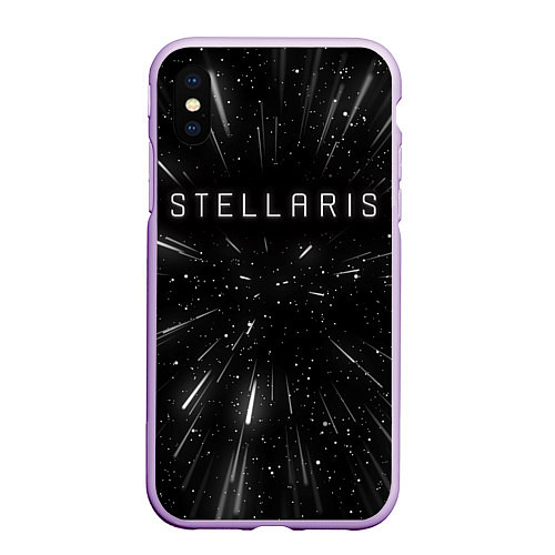 Чехол iPhone XS Max матовый Stellaris WARP / 3D-Сиреневый – фото 1