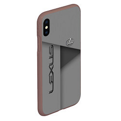 Чехол iPhone XS Max матовый Lexus - серая абстракция, цвет: 3D-коричневый — фото 2