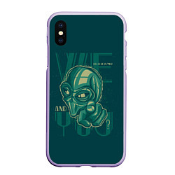 Чехол iPhone XS Max матовый А ты инопланетянин?, цвет: 3D-светло-сиреневый