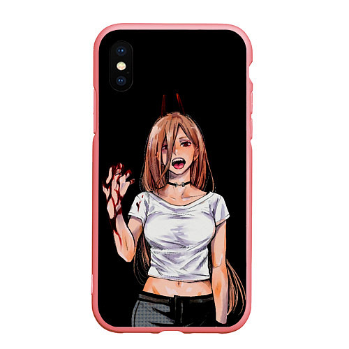 Чехол iPhone XS Max матовый ПАУЭР ИЗ ЧЕЛОВЕК БЕНЗОПИЛА CHAINSAW MAN / 3D-Баблгам – фото 1