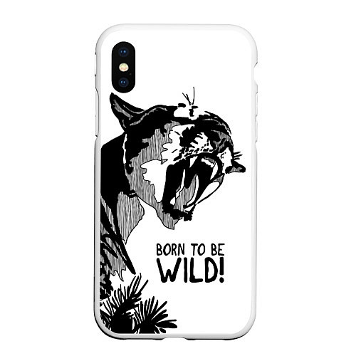 Чехол iPhone XS Max матовый Born to be wild! Cougar / 3D-Белый – фото 1