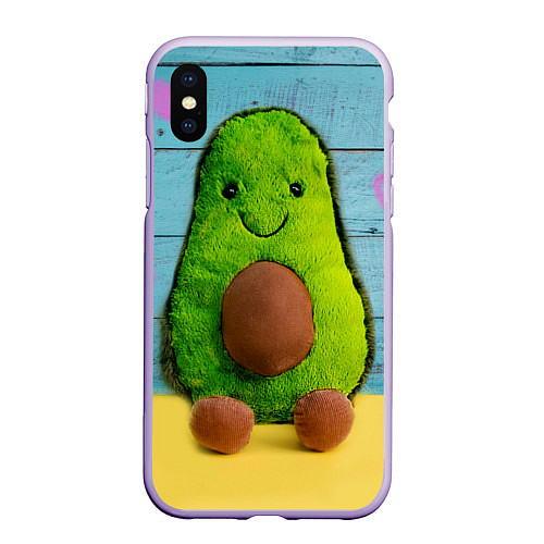 Чехол iPhone XS Max матовый Avocado print / 3D-Светло-сиреневый – фото 1