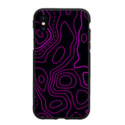 Чехол iPhone XS Max матовый THE ILLUSION OF PURPLE LINES