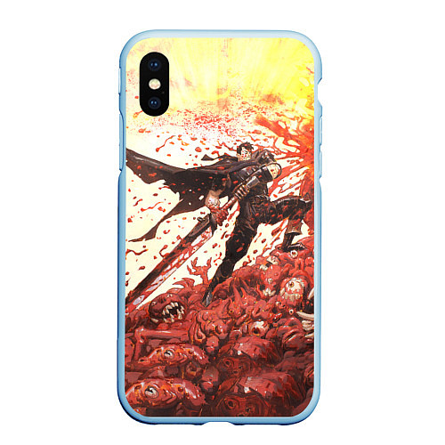 Чехол iPhone XS Max матовый BERSERK ГАТС РУНА спина / 3D-Голубой – фото 1