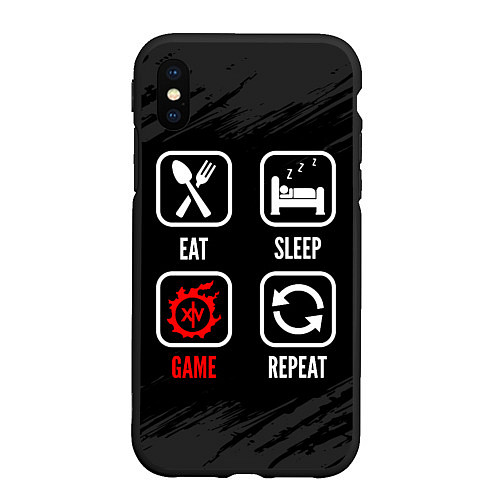 Чехол iPhone XS Max матовый Eat, Sleep, Final Fantasy, Repeat / 3D-Черный – фото 1