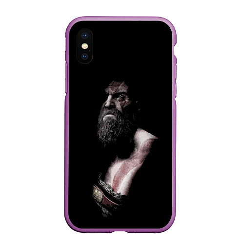 Чехол iPhone XS Max матовый Кратос Kratos / 3D-Фиолетовый – фото 1