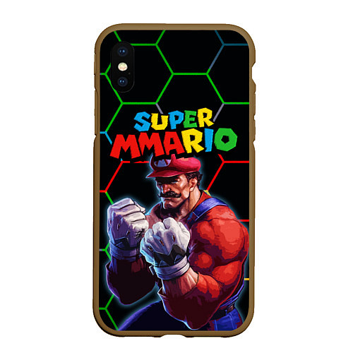 Чехол iPhone XS Max матовый ММАРИО ММА Супер Марио Super Mario / 3D-Коричневый – фото 1