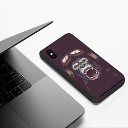 Чехол iPhone XS Max матовый Орущая горилла, цвет: 3D-черный — фото 2