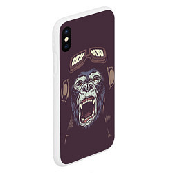 Чехол iPhone XS Max матовый Орущая горилла, цвет: 3D-белый — фото 2