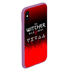 Чехол iPhone XS Max матовый Witcher blood, цвет: 3D-фиолетовый — фото 2