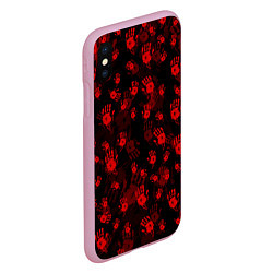 Чехол iPhone XS Max матовый Кровавые отпечатки DEATH STRANDING, цвет: 3D-розовый — фото 2