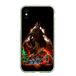 Чехол iPhone XS Max матовый BLOODBORNE Экспозиция боссов, цвет: 3D-салатовый