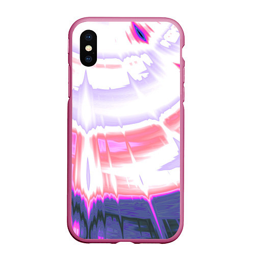 Чехол iPhone XS Max матовый Тай-дай Абстракция Tie-Dye / 3D-Малиновый – фото 1