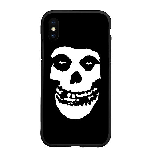 Чехол iPhone XS Max матовый Misfits череп / 3D-Черный – фото 1
