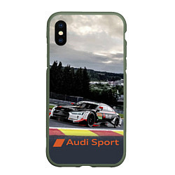 Чехол iPhone XS Max матовый Audi Sport Racing team Ауди Спорт Гоночная команда, цвет: 3D-темно-зеленый