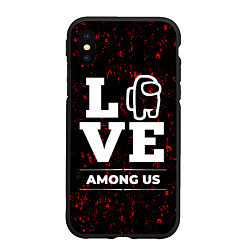 Чехол iPhone XS Max матовый Among Us Love Классика, цвет: 3D-черный