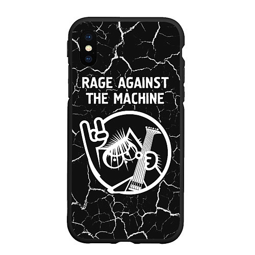 Чехол iPhone XS Max матовый Rage Against The Machine КОТ Трещины / 3D-Черный – фото 1