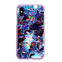 Чехол iPhone XS Max матовый Neon Stars, цвет: 3D-сиреневый