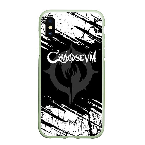 Чехол iPhone XS Max матовый Chaoseum Logo Grunge / 3D-Салатовый – фото 1