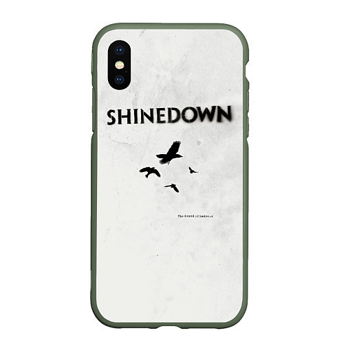 Чехол iPhone XS Max матовый The Sound of Madness - Shinedown / 3D-Темно-зеленый – фото 1