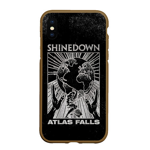 Чехол iPhone XS Max матовый Atlas Falls - Shinedown / 3D-Коричневый – фото 1