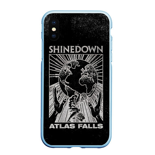 Чехол iPhone XS Max матовый Atlas Falls - Shinedown / 3D-Голубой – фото 1