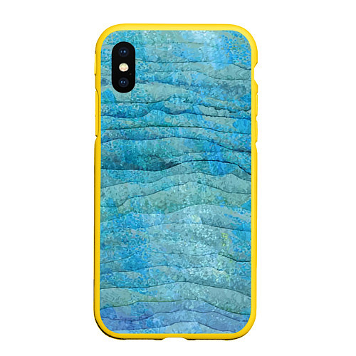 Чехол iPhone XS Max матовый Abstract pattern Waves Абстрактный паттерн Волны / 3D-Желтый – фото 1