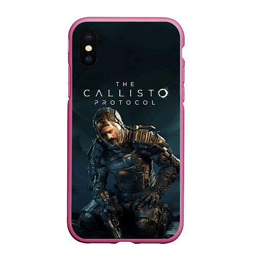 Чехол iPhone XS Max матовый Джейкоб Ли The Callisto Protocol / 3D-Малиновый – фото 1