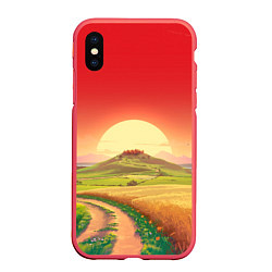 Чехол iPhone XS Max матовый Дорога к солнцу, цвет: 3D-красный