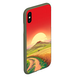 Чехол iPhone XS Max матовый Дорога к солнцу, цвет: 3D-темно-зеленый — фото 2