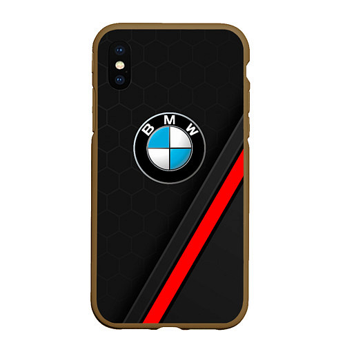 Чехол iPhone XS Max матовый Bmw - бмв Абстракция / 3D-Коричневый – фото 1