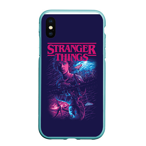 Чехол iPhone XS Max матовый Stranger Things Очень странные дела / 3D-Мятный – фото 1