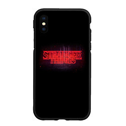 Чехол iPhone XS Max матовый С логотипом Stranger Things, цвет: 3D-черный