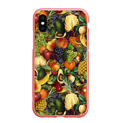 Чехол iPhone XS Max матовый Вкусные Летние Фрукты, цвет: 3D-баблгам