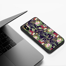 Чехол iPhone XS Max матовый Цветы В Букетах, цвет: 3D-черный — фото 2