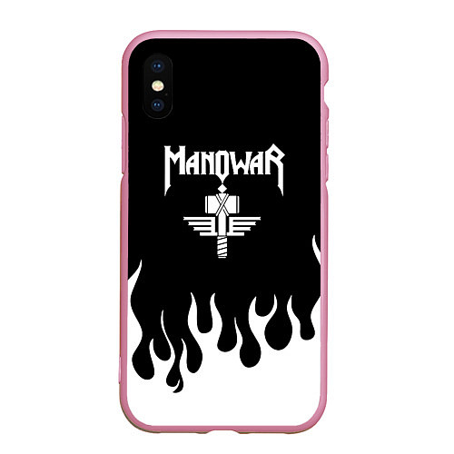 Чехол iPhone XS Max матовый MANOWAR арт огонь / 3D-Розовый – фото 1