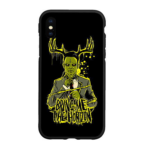 Чехол iPhone XS Max матовый Bring Me the Horizon постер / 3D-Черный – фото 1