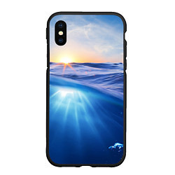 Чехол iPhone XS Max матовый Грань между небом и водой, цвет: 3D-черный