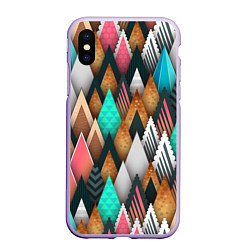 Чехол iPhone XS Max матовый Абстрактный цветной лес, цвет: 3D-светло-сиреневый