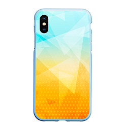 Чехол iPhone XS Max матовый Полигоны - Лед и мед, цвет: 3D-голубой