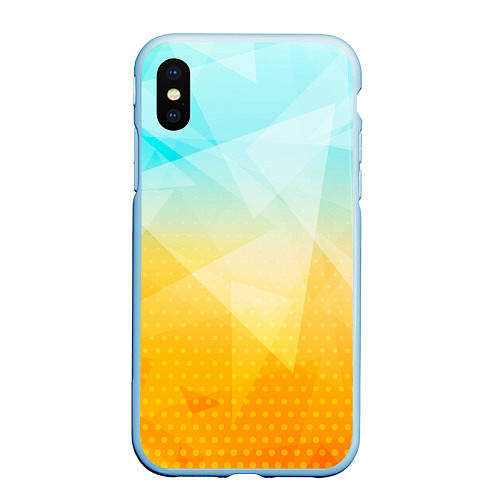 Чехол iPhone XS Max матовый Полигоны - Лед и мед / 3D-Голубой – фото 1