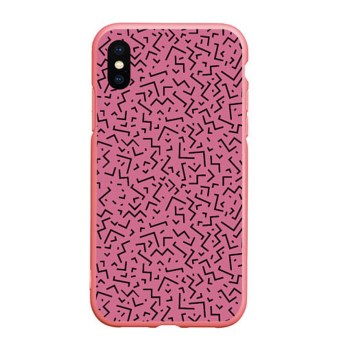 Чехол iPhone XS Max матовый Минималистический паттерн на розовом фоне / 3D-Баблгам – фото 1