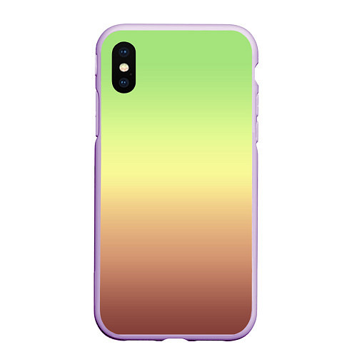 Чехол iPhone XS Max матовый Градиент Фисташки Gradient / 3D-Сиреневый – фото 1