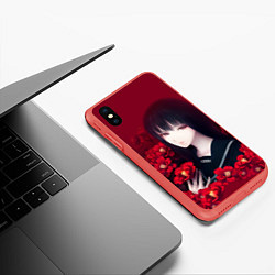 Чехол iPhone XS Max матовый Anime Camellia Аниме Красная Камелия, цвет: 3D-красный — фото 2