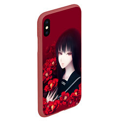 Чехол iPhone XS Max матовый Anime Camellia Аниме Красная Камелия, цвет: 3D-красный — фото 2