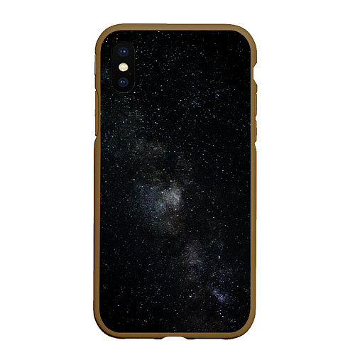 Чехол iPhone XS Max матовый Лонгслив Звезды и космос / 3D-Коричневый – фото 1
