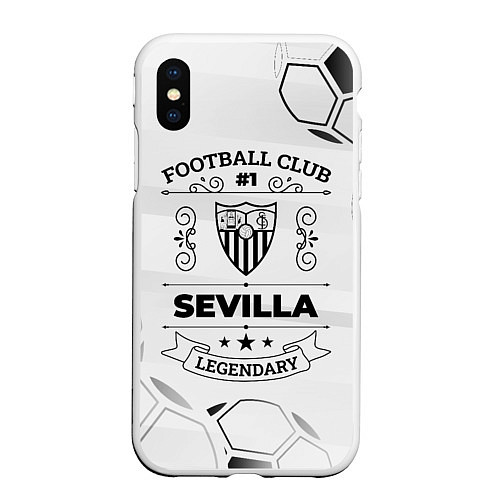 Чехол iPhone XS Max матовый Sevilla Football Club Number 1 Legendary / 3D-Белый – фото 1