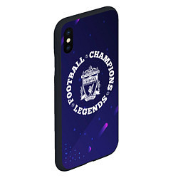 Чехол iPhone XS Max матовый Символ Liverpool и круглая надпись Football Legend, цвет: 3D-черный — фото 2