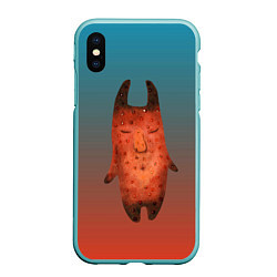 Чехол iPhone XS Max матовый Картофельный монстр, цвет: 3D-мятный